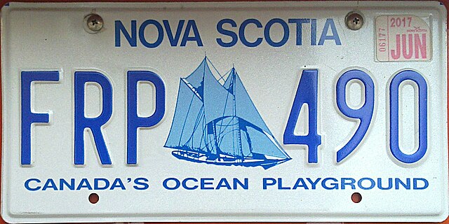 bluenose plaque immatriculation